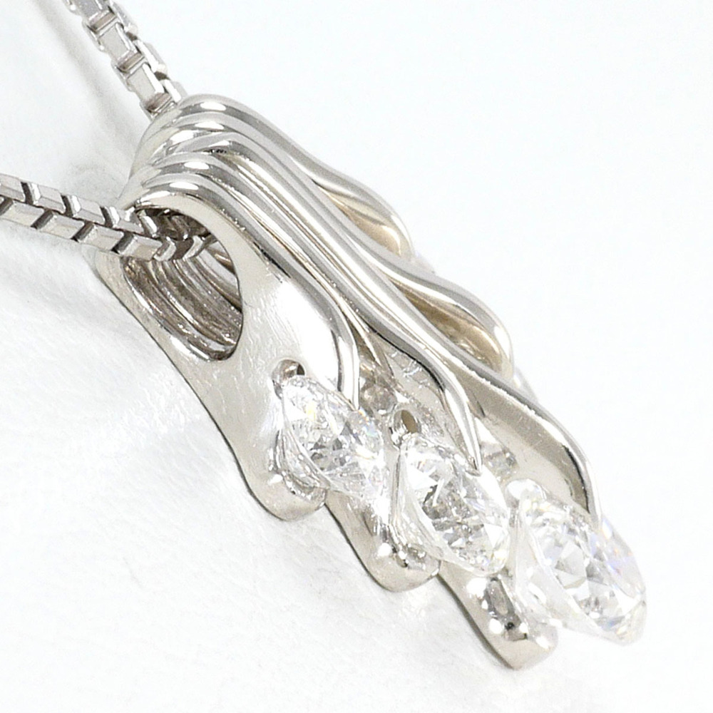 VINTAGE Silver Diamond Necklace - Picture 2 of 7